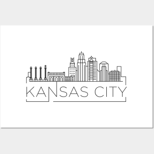 Kansas City Minimal Skyline Posters and Art